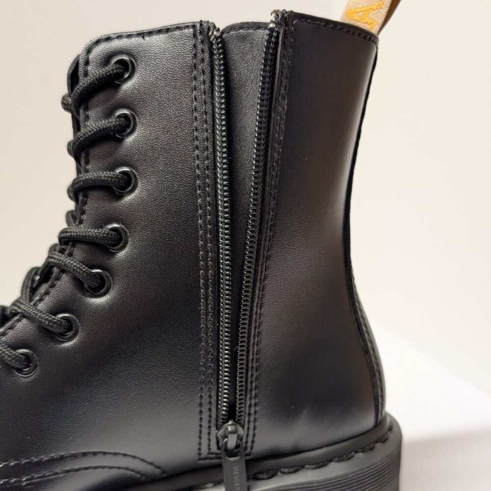 Dr. Martens V Jadon II Mono Vegan Platform Combat Moto Boots in Black-Felix Rub - Picture 7 of 16